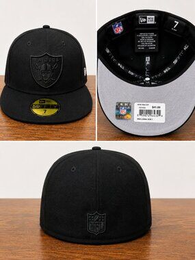 NWT New Era 59FIFTY Las Vegas Raiders Black Fitted Hat Cap Size 7